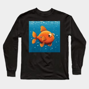 Goldfish with big eyes swimming in the sea Long Sleeve T-Shirt